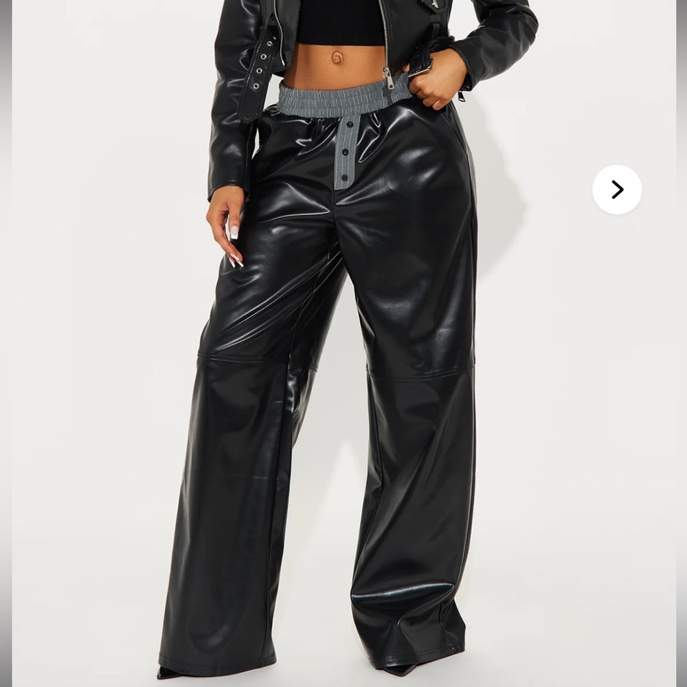 Fashion Nova Black Faux Leather Pants